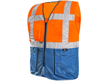 Vesta BOLTON, výstražná, oranžovo - modrá, vel. 2XL